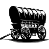 Pferde Gespann Planwagen
