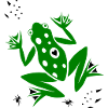 Frog with heart and ants