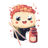 Cute kawaii sushi roll