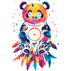 Bunter Panda mit Traumfänger