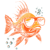 Fish with sunglasses