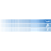 Azure Gradient Barcode Bird