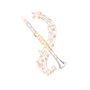Clarinet with flowing notes