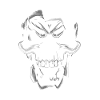 Angry skull with long teeth