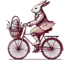 Easter Bunny Bicycle Retro Style