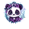Panda with flower wreath