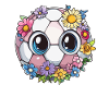 Football with flower eyes