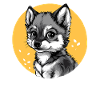 Husky in Yellow Circle