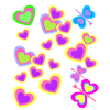 Enfants Été Rétro Papillons Coeur