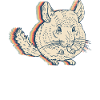 Chinchilla Pet Retro Line Art