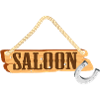 Western-style saloon shield with horseshoes