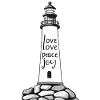 Lighthouse with message of peace