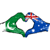 Pakistan Australia Flag Hands Heart