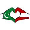 Pakistan Autriche Drapeau Mains Coeur