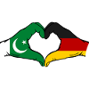 Pakistan Allemagne Drapeau Mains Coeur