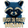 Funny raccoon with saying
