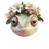 Chameleon with flower wreath