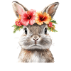 Rabbit with flower wreath