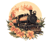 Blumen-Dampflok Vintage