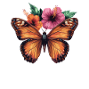 Butterfly with flowers