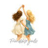 Dancing girlfriends – blonde & brunette
