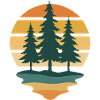 Retro Wilderness Evergreen Sunset