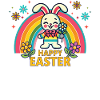 Retro Osterhase Regenbogen Ästhetik Ostern