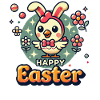 Happy Easter Retro Chick Illustration