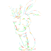 Bunter Neonhase mit Karotten