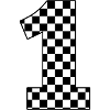 Number 1 checkered