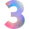 Bunte Zahl 3