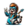 Katze Rock and Roll Gitarrist