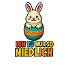 Osterhase im Ei mit Spruch