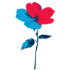 Blue Red Flower