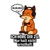 Fuchs mit Kopfhörer – Ich höre zu