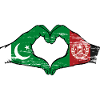Pakistan Afghanistan Flag Hands Heart