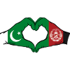 Pakistan Afghanistan Flag Hænder Hjerte