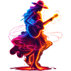 Gitarrist Mädchen Synthwave