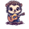 Guitar-playing hedgehog