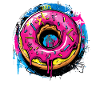 Donut in graffiti style