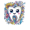 Tooth with flower smile