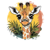 Curious Giraffe Illustration