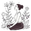 Meditating woman in nature