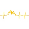 Mountains heartbeat ECG hiker