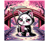 Sensenmann Anime Katze Kirschblüte