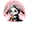 Sensenmann Anime Katze Kirschblüte