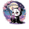 Sensenmann Anime Katze Kirschblüte