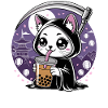 Sensenmann Anime Katze Kirschblüte