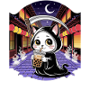Sensenmann Anime Katze Kirschblüte