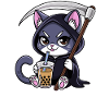 Sensenmann Anime Katze Kirschblüte